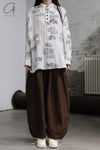 Aviva Jifei Xue cocoon wide-leg pants SS23-CWLP2-ACP bronze color